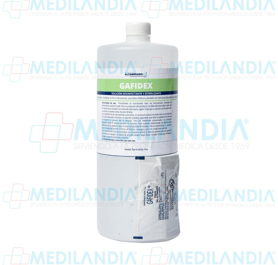 Solución desinfectante y esterilizante Gafidex - Gel anti bacterial - ALTAMIRANO - MEDILANDIA | Tienda de productos y equipos médicos de calidad en México | Soluciones profesionales para clínicas, hospitales y consultorios.