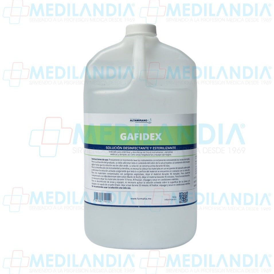 Solución desinfectante y esterilizante Gafidex - Gel anti bacterial - ALTAMIRANO - MEDILANDIA | Tienda de productos y equipos médicos de calidad en México | Soluciones profesionales para clínicas, hospitales y consultorios.
