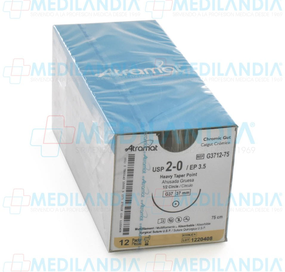 Sutura Catgut Cromico monofilamento 2 - 0 - Sutura - ATRAMAT - MEDILANDIA | Tienda de productos médicos