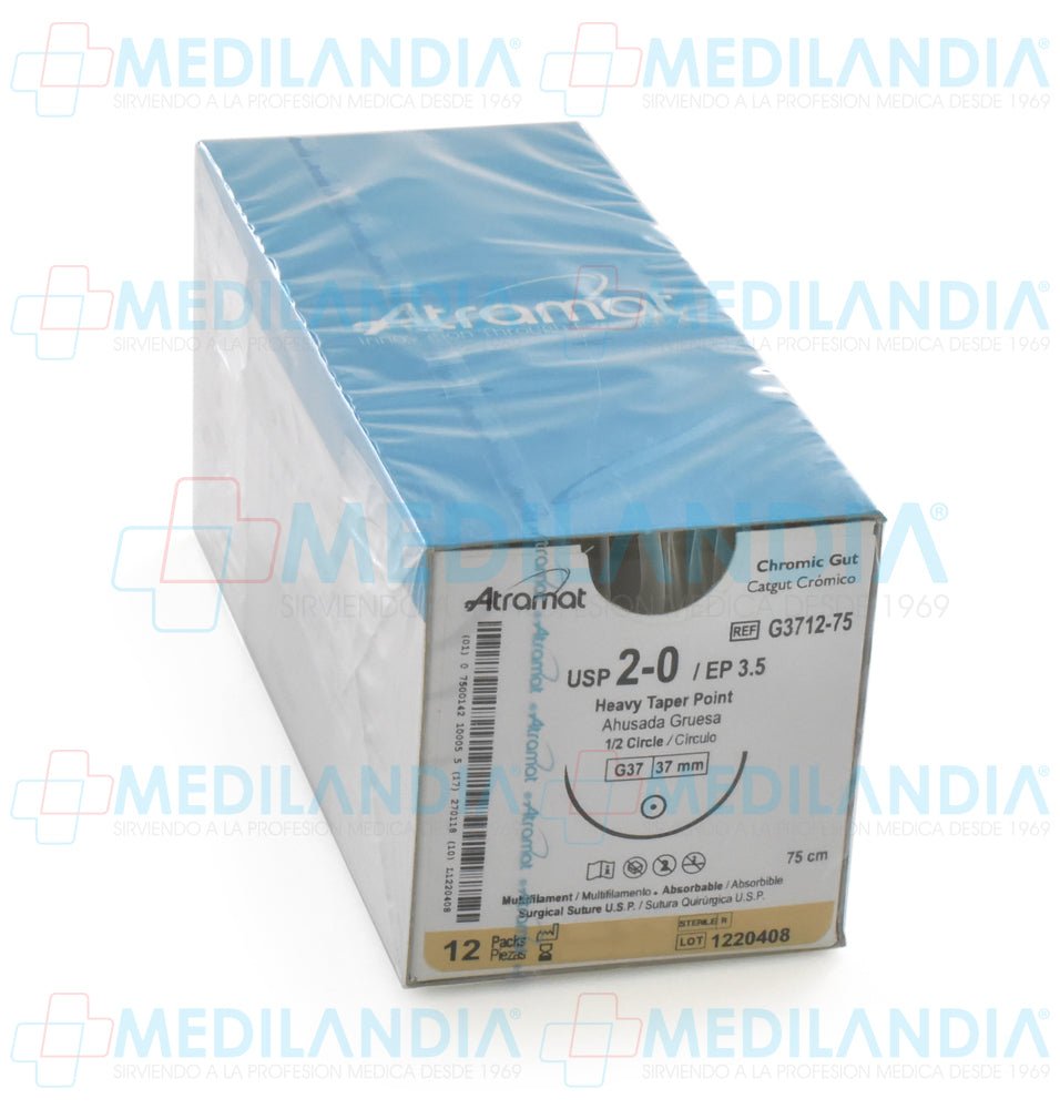 Sutura Catgut Cromico monofilamento 2 - 0 - Sutura - ATRAMAT - MEDILANDIA | Tienda de productos médicos