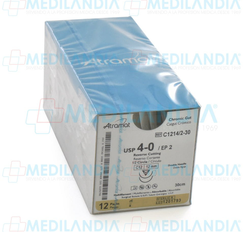 Sutura Catgut Cromico monofilamento 4 - 0 - Sutura - ATRAMAT - MEDILANDIA | Tienda de productos médicos