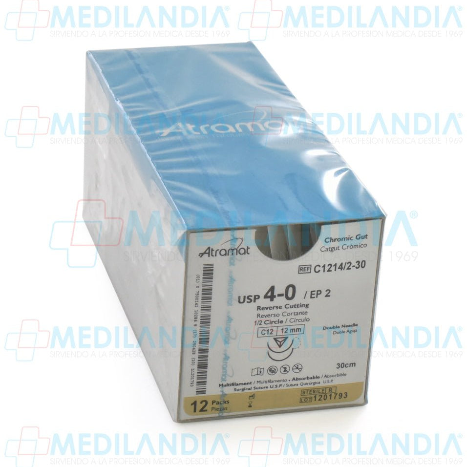 Sutura Catgut Cromico monofilamento 4 - 0 - Sutura - ATRAMAT - MEDILANDIA | Tienda de productos médicos