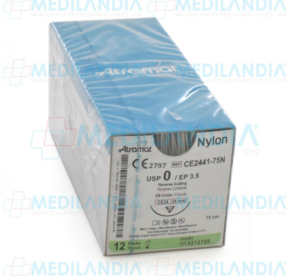 Sutura Nylon monofilamento 0 - Sutura - ATRAMAT - MEDILANDIA | Tienda de productos médicos