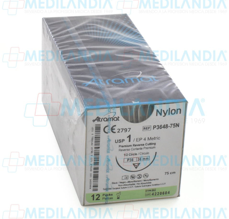 Sutura Nylon monofilamento 1 - Sutura - ATRAMAT - MEDILANDIA | Tienda de productos médicos