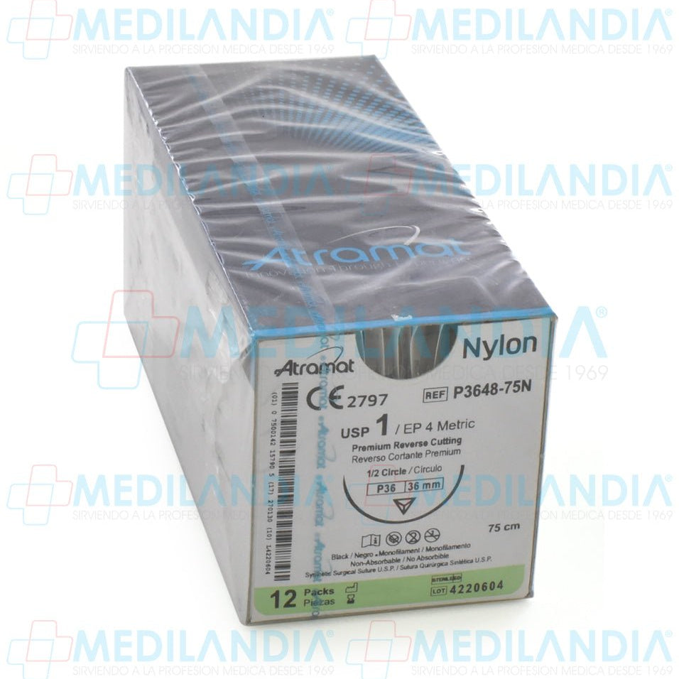 Sutura Nylon monofilamento 1 - Sutura - ATRAMAT - MEDILANDIA | Tienda de productos médicos