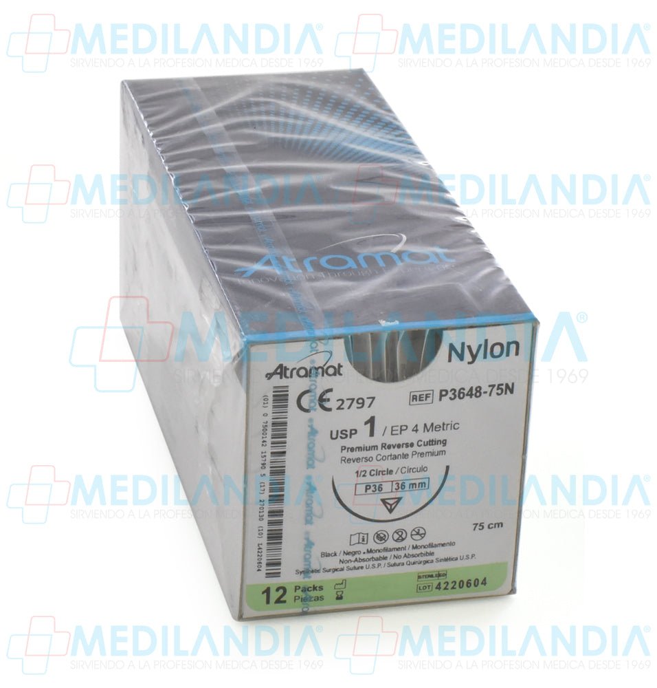 Sutura Nylon monofilamento 1 - Sutura - ATRAMAT - MEDILANDIA | Tienda de productos médicos