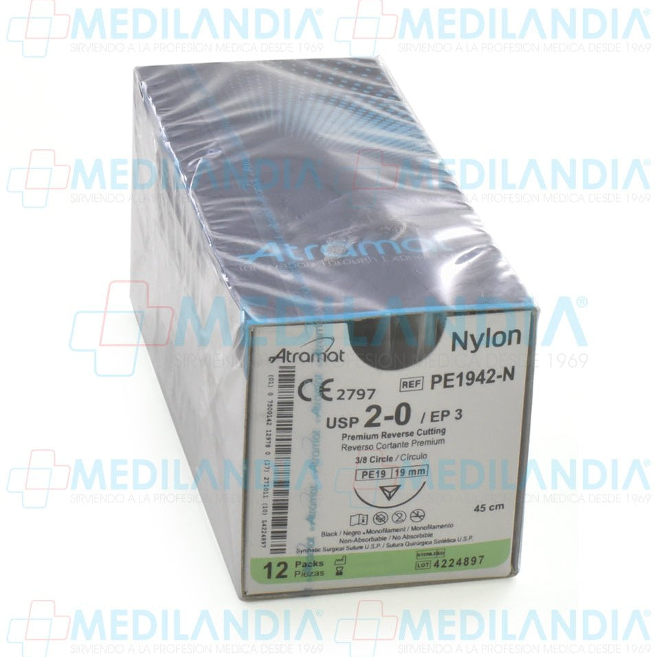 Sutura Nylon monofilamento 2 - 0 - Sutura - ATRAMAT - MEDILANDIA | Tienda de productos médicos