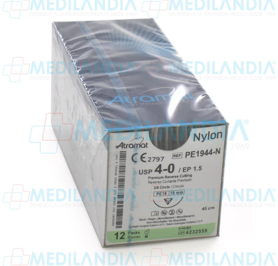 Sutura Nylon monofilamento 4 - 0 - Sutura - ATRAMAT - MEDILANDIA | Tienda de productos médicos