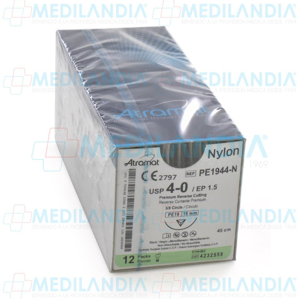 Sutura Nylon monofilamento 4 - 0 - Sutura - ATRAMAT - MEDILANDIA | Tienda de productos médicos