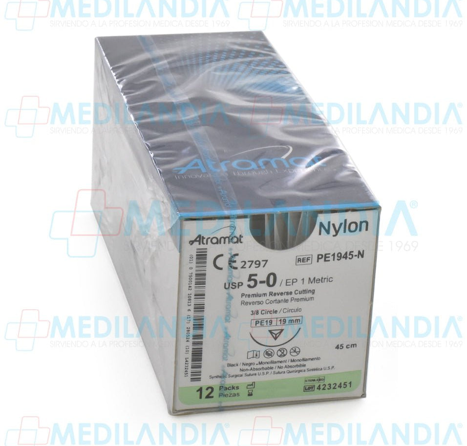 Sutura Nylon monofilamento 5 - 0 - Sutura - ATRAMAT - MEDILANDIA | Tienda de productos médicos