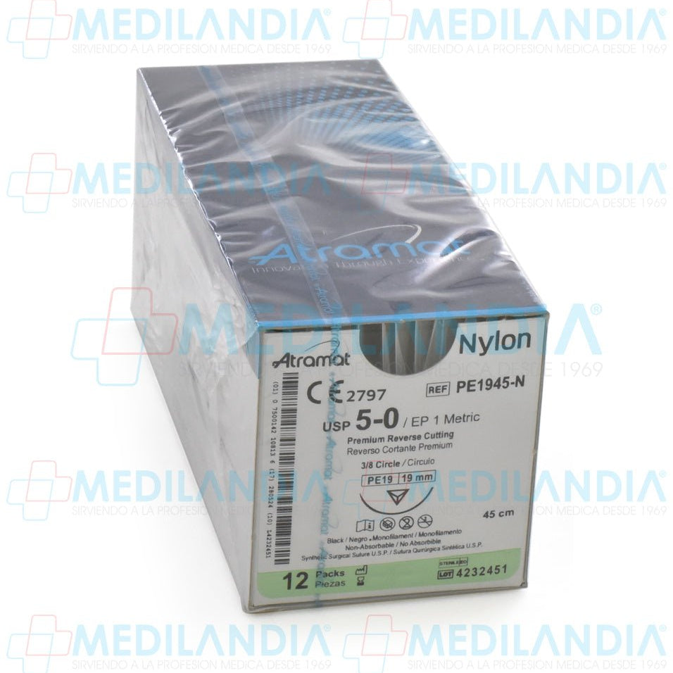 Sutura Nylon monofilamento 5 - 0 - Sutura - ATRAMAT - MEDILANDIA | Tienda de productos médicos