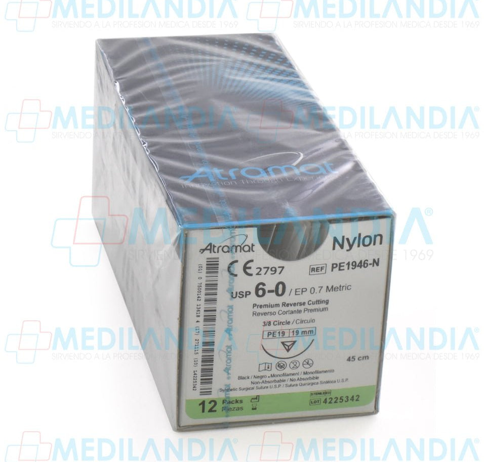 Sutura Nylon monofilamento 6 - 0 - Sutura - ATRAMAT - MEDILANDIA | Tienda de productos médicos