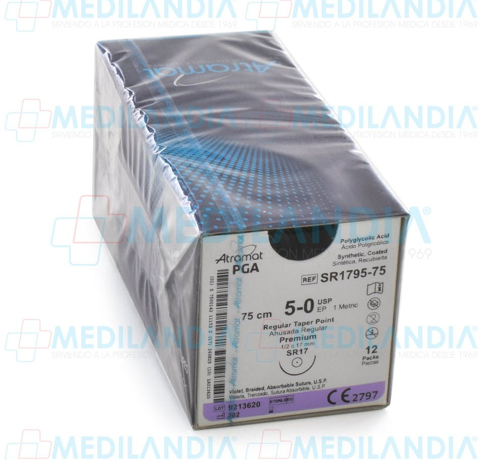 Sutura Vicryl violeta monofilamento 5 - 0 - Sutura - ATRAMAT - MEDILANDIA | Tienda de productos médicos