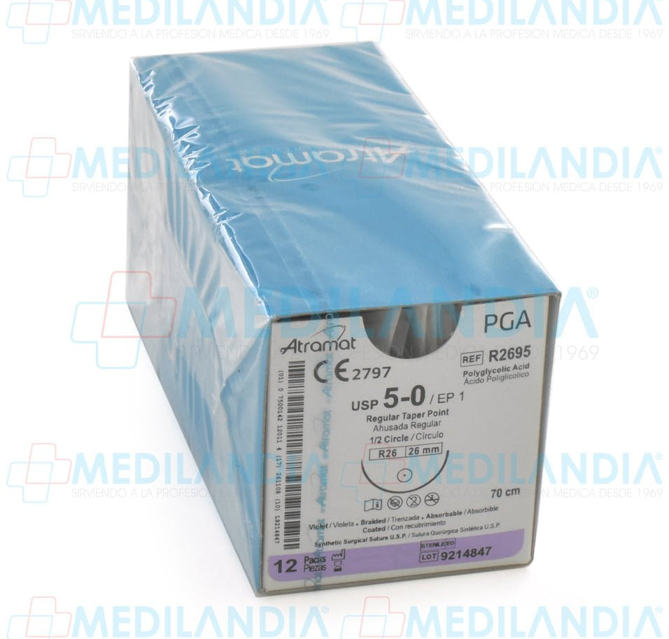 Sutura Vicryl violeta monofilamento 5 - 0 - Sutura - ATRAMAT - MEDILANDIA | Tienda de productos médicos