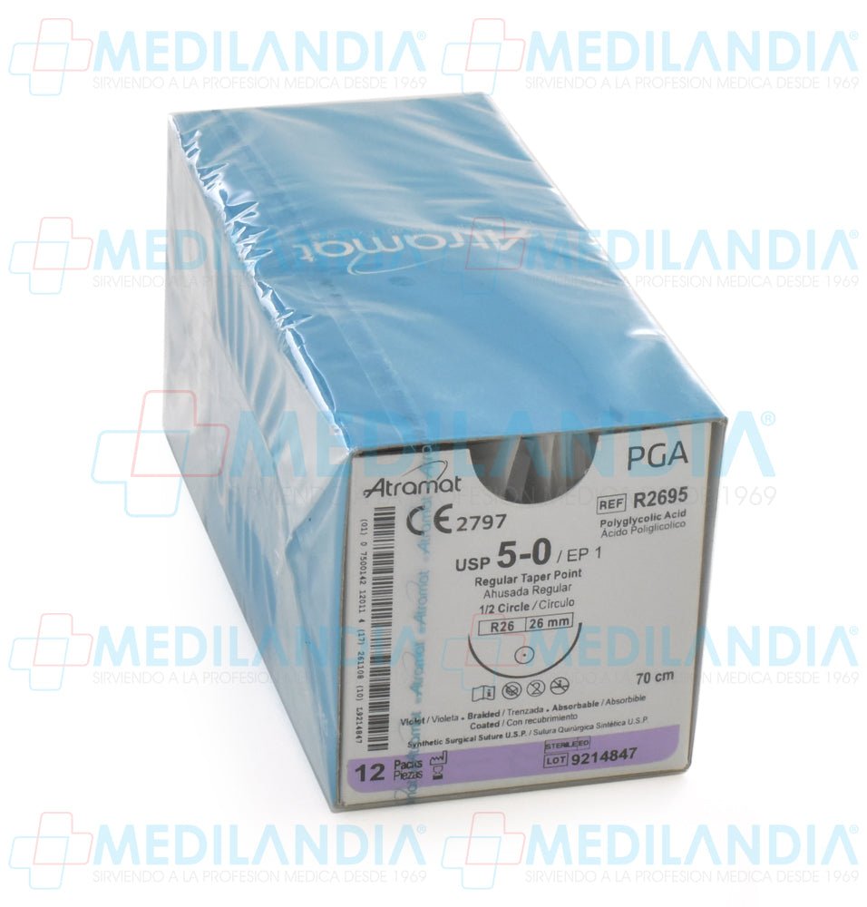 Sutura Vicryl violeta monofilamento 5 - 0 - Sutura - ATRAMAT - MEDILANDIA | Tienda de productos médicos