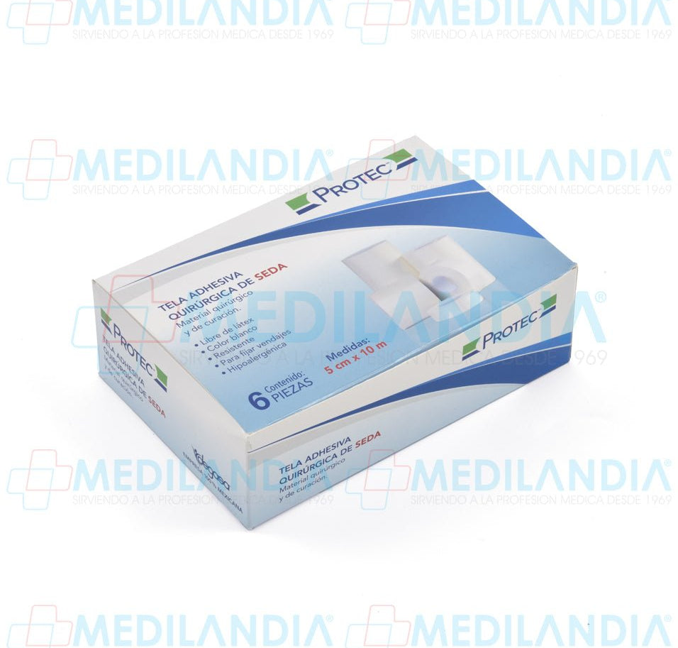 Tela adhesiva quirúrgica de seda - Tela adhesiva - PROTEC - MEDILANDIA | Tienda de productos y equipos médicos de calidad en México | Soluciones profesionales para clínicas, hospitales y consultorios.