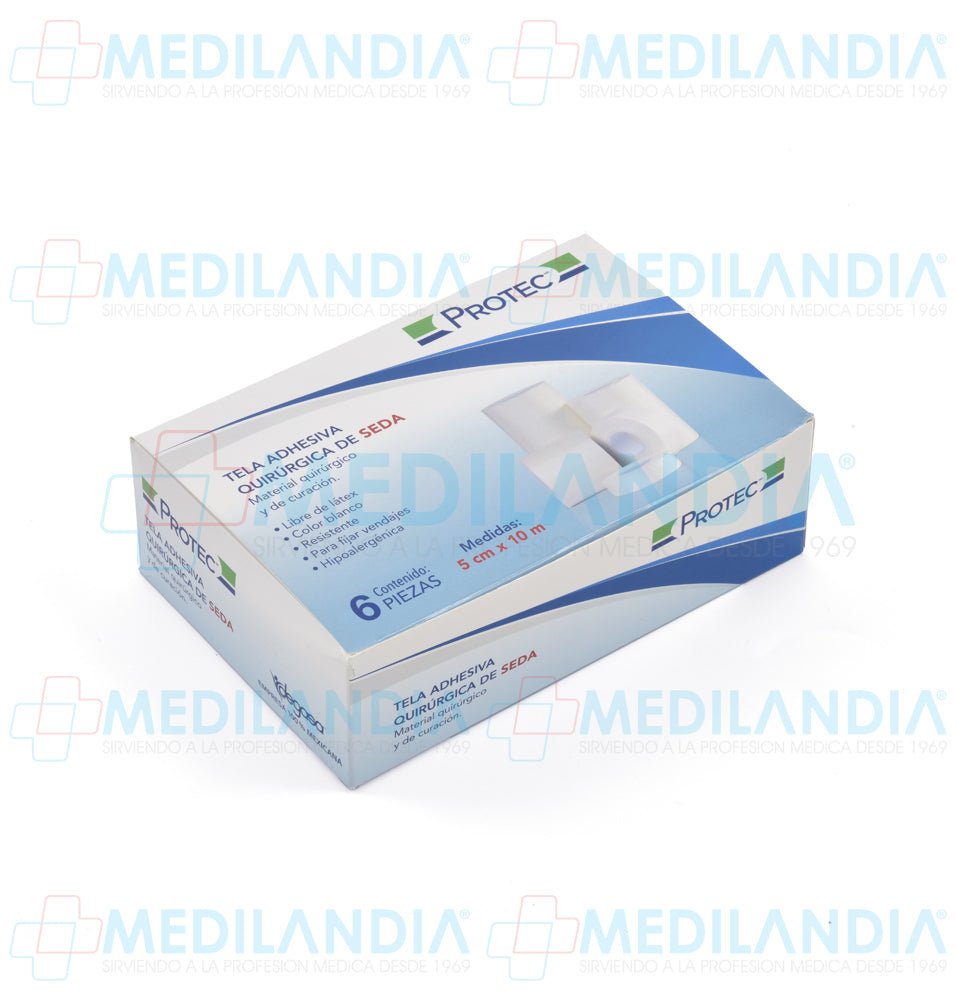 Tela adhesiva quirúrgica de seda - Tela adhesiva - PROTEC - MEDILANDIA | Tienda de productos y equipos médicos de calidad en México | Soluciones profesionales para clínicas, hospitales y consultorios.