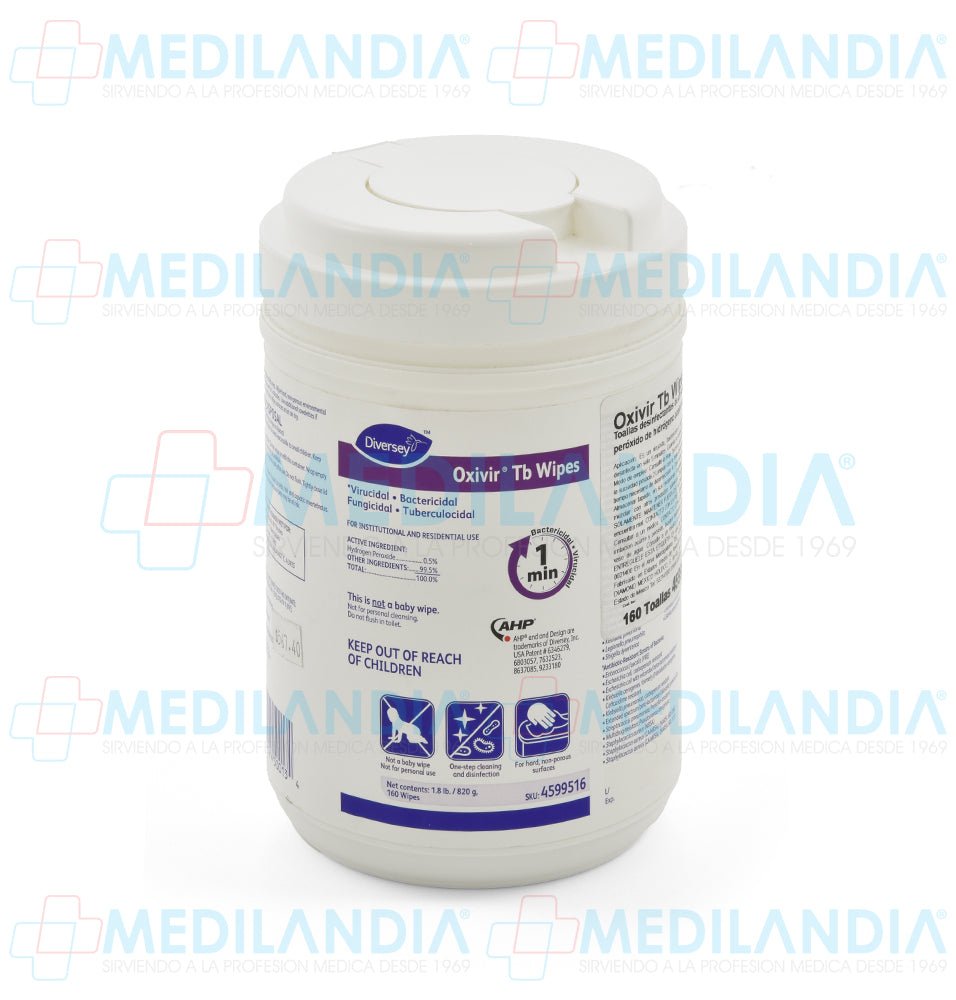 Toallas Oxivir TB Wipes para desinfección de superficies - Wipes - DIVERSEY - MEDILANDIA | Tienda de productos y equipos médicos de calidad en México | Soluciones profesionales para clínicas, hospitales y consultorios.