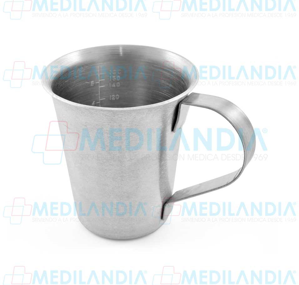 Vaso con graduación de acero inoxidable con asa 150 ml / 5 oz - Vaso - MEDILANDIA - MEDILANDIA | Tienda de productos y equipos médicos de calidad en México | Soluciones profesionales para clínicas, hospitales y consultorios.