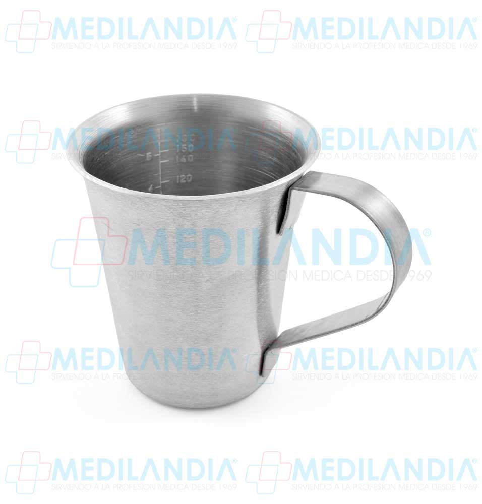 Vaso con graduación de acero inoxidable con asa 150 ml / 5 oz - Vaso - MEDILANDIA - MEDILANDIA | Tienda de productos y equipos médicos de calidad en México | Soluciones profesionales para clínicas, hospitales y consultorios.