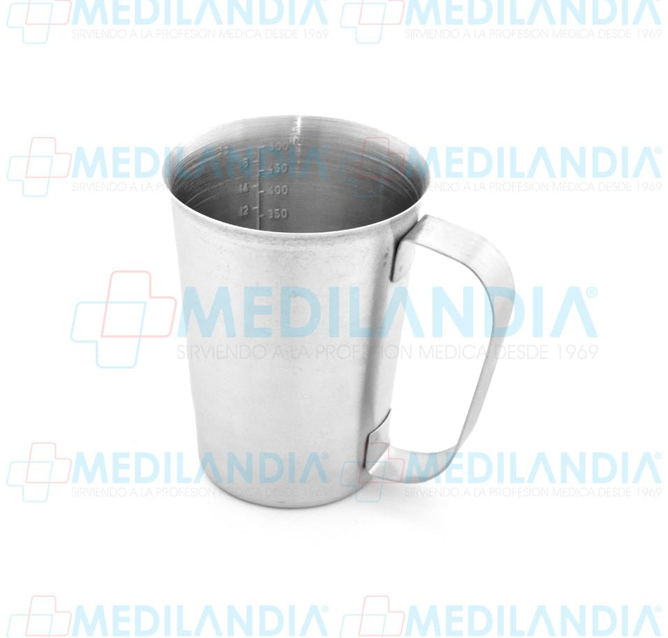 Vaso con graduación de acero inoxidable con asa 500 ml / 16 oz - Vaso - MEDILANDIA - MEDILANDIA | Tienda de productos médicos