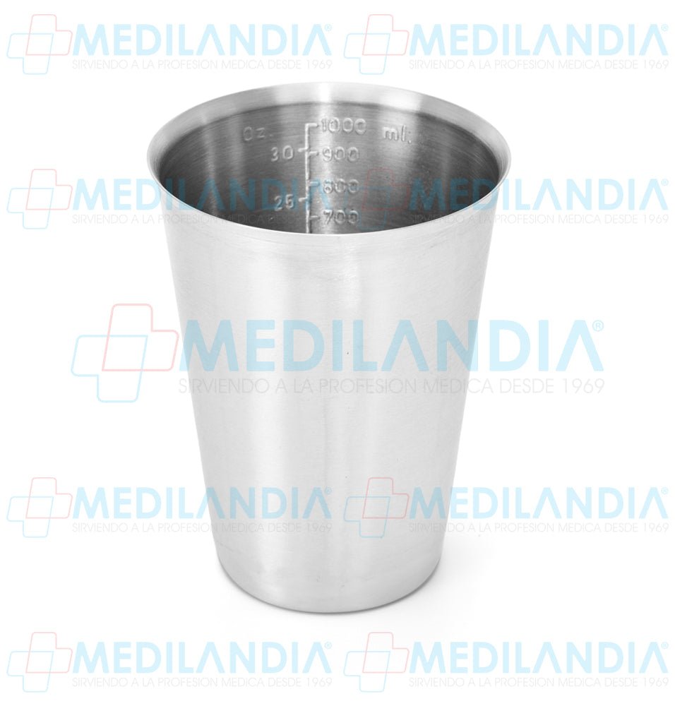 Vaso graduado de acero inoxidable 1 L  / 30 oz - Vaso - MEDILANDIA - MEDILANDIA | Tienda de productos médicos