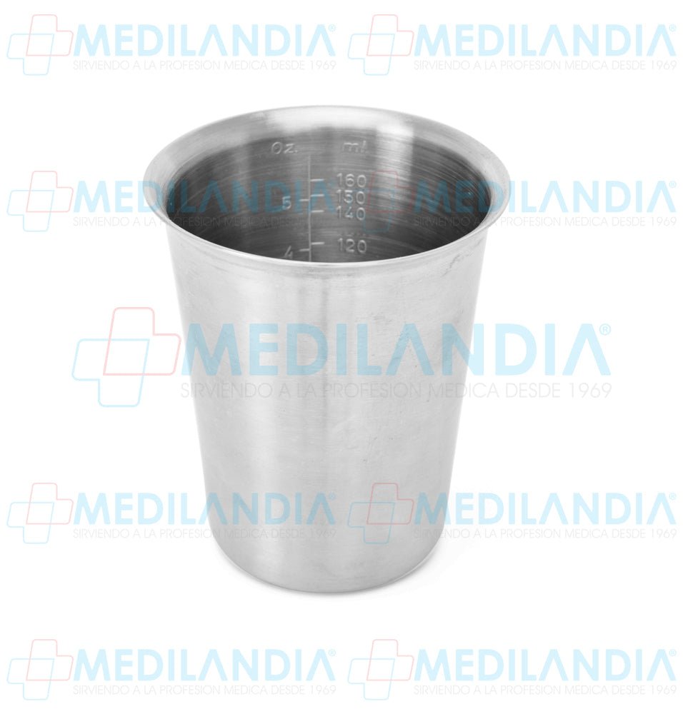 Vaso graduado de acero inoxidable 150 ml  / 5 oz - Vaso - MEDILANDIA - MEDILANDIA | Tienda de productos médicos