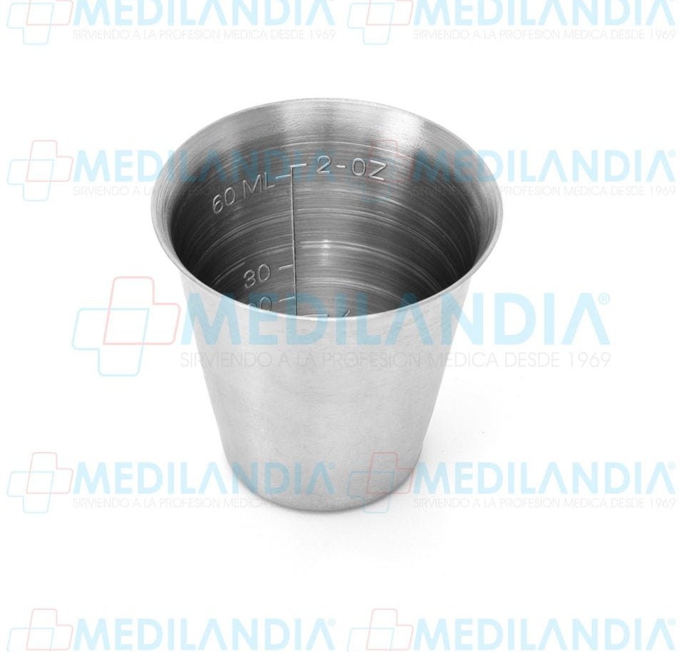 Vaso graduado de acero inoxidable 60 ml  / 2 oz - Vaso - MEDILANDIA - MEDILANDIA | Tienda de productos médicos