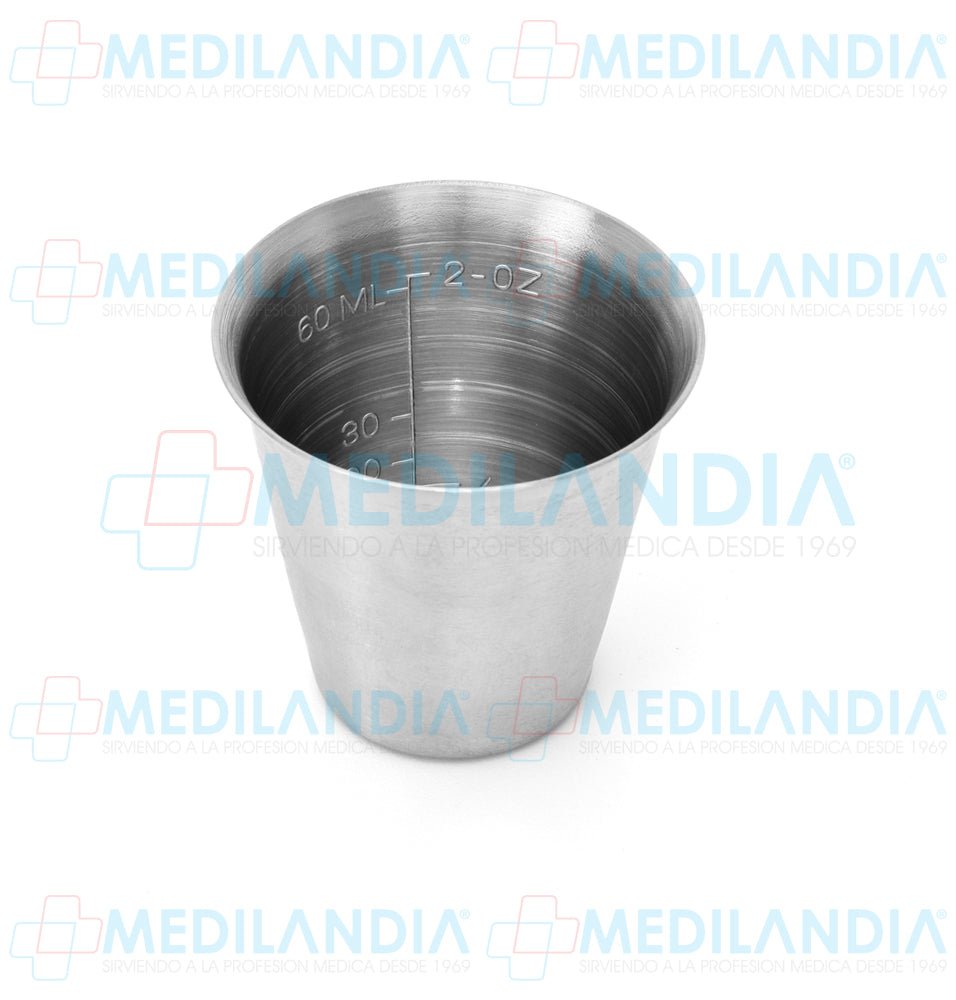 Vaso graduado de acero inoxidable 60 ml  / 2 oz - Vaso - MEDILANDIA - MEDILANDIA | Tienda de productos médicos