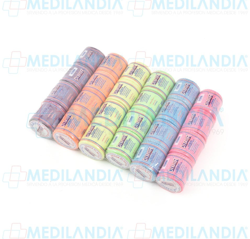 Venda deportiva elástica de media compresión en colores - Venda elaástica - DIBAR - MEDILANDIA | Tienda de productos y equipos médicos de calidad en México | Soluciones profesionales para clínicas, hospitales y consultorios.