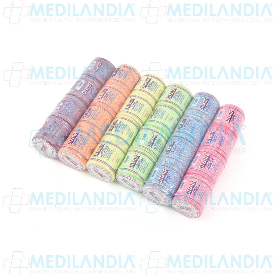 Venda deportiva elástica de media compresión en colores - Venda elaástica - DIBAR - MEDILANDIA | Tienda de productos y equipos médicos de calidad en México | Soluciones profesionales para clínicas, hospitales y consultorios.