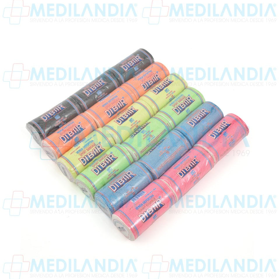 Venda deportiva elástica de media compresión en colores - Venda elaástica - DIBAR - MEDILANDIA | Tienda de productos y equipos médicos de calidad en México | Soluciones profesionales para clínicas, hospitales y consultorios.