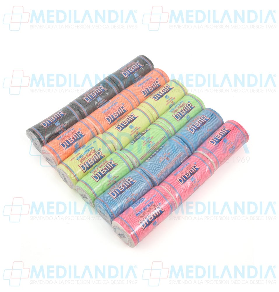 Venda deportiva elástica de media compresión en colores - Venda elaástica - DIBAR - MEDILANDIA | Tienda de productos y equipos médicos de calidad en México | Soluciones profesionales para clínicas, hospitales y consultorios.