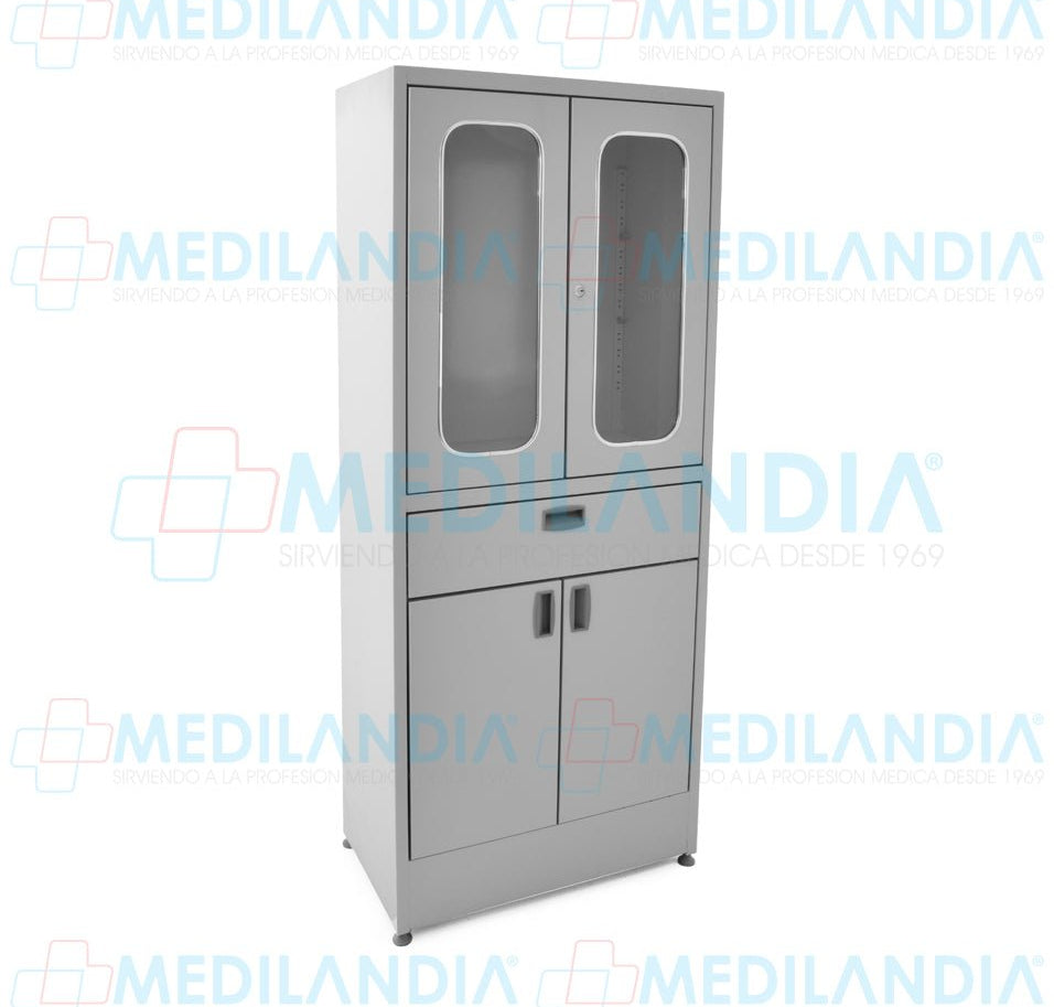 Vitrina doble esmaltada con pintura termo endurecible - Vitrina - MEDILANDIA - MEDILANDIA | Tienda de productos y equipos médicos de calidad en México | Soluciones profesionales para clínicas, hospitales y consultorios.