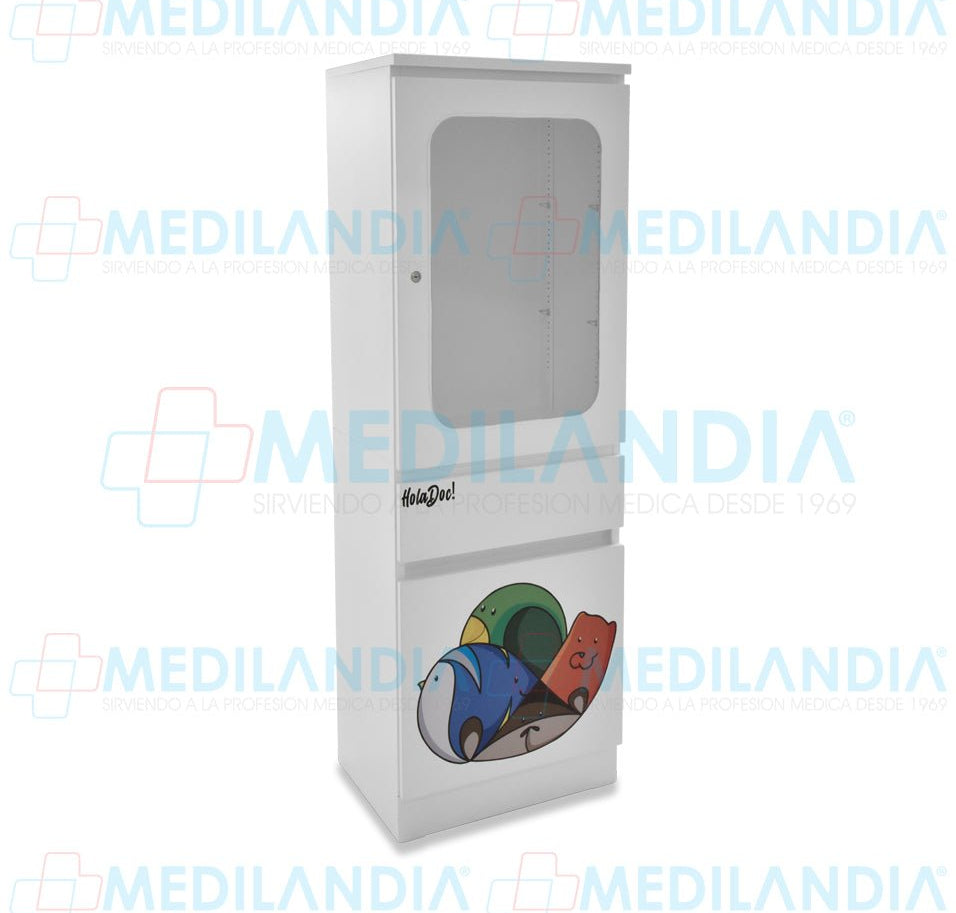 Vitrina sencilla modelo Abeja con cenefa - Vitrina - CIIASA - MEDILANDIA | Tienda de productos y equipos médicos de calidad en México | Soluciones profesionales para clínicas, hospitales y consultorios.