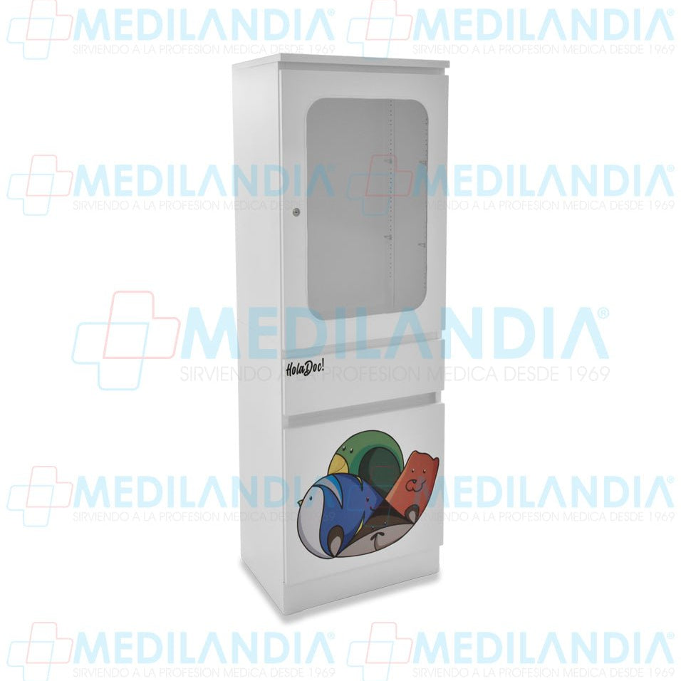 Vitrina sencilla modelo Abeja con cenefa - Vitrina - CIIASA - MEDILANDIA | Tienda de productos y equipos médicos de calidad en México | Soluciones profesionales para clínicas, hospitales y consultorios.