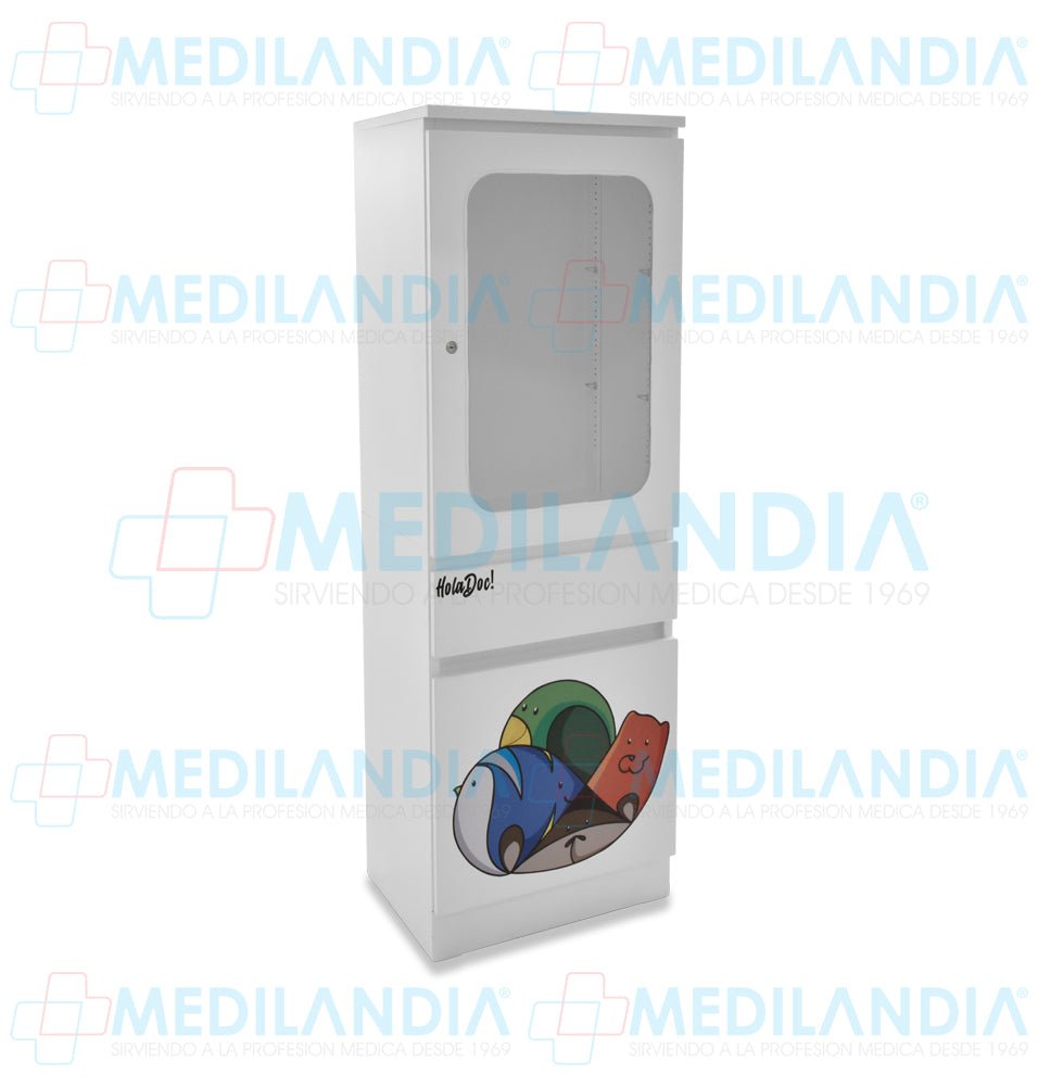 Vitrina sencilla modelo Abeja con cenefa - Vitrina - CIIASA - MEDILANDIA | Tienda de productos y equipos médicos de calidad en México | Soluciones profesionales para clínicas, hospitales y consultorios.