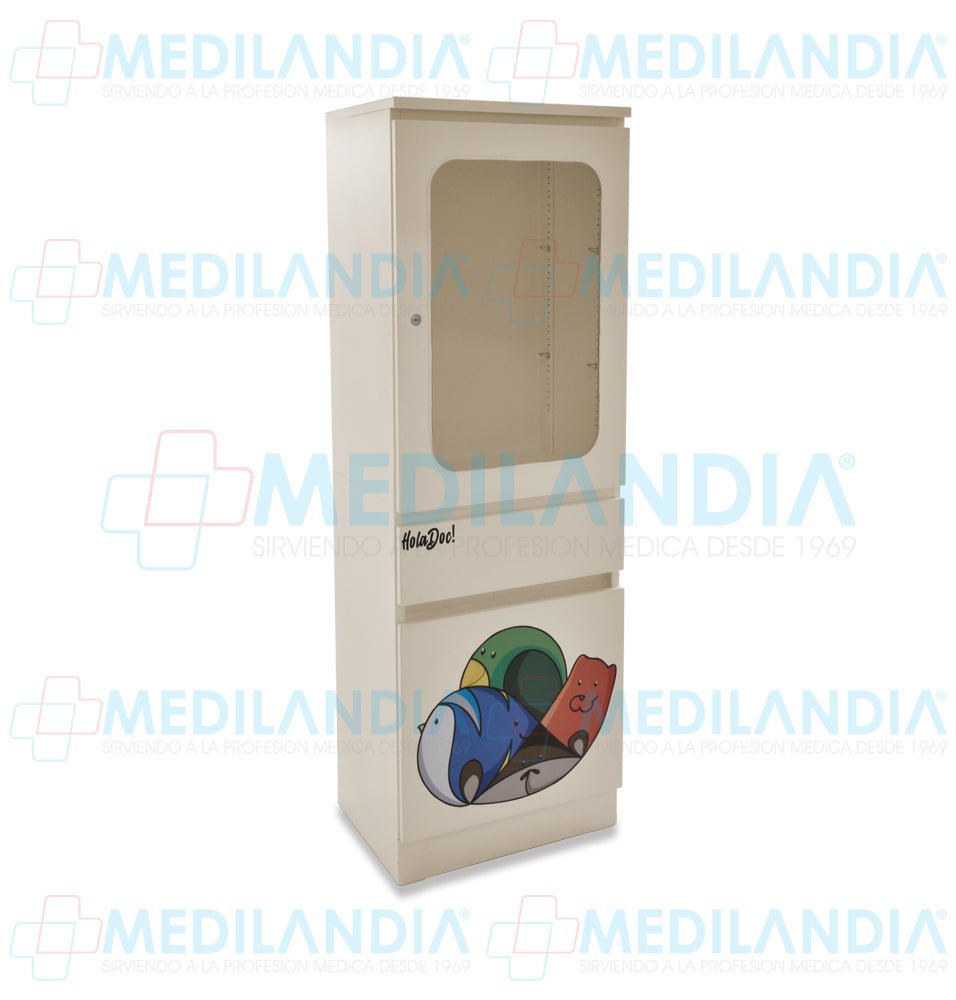 Vitrina sencilla modelo Abeja con cenefa - Vitrina - CIIASA - MEDILANDIA | Tienda de productos y equipos médicos de calidad en México | Soluciones profesionales para clínicas, hospitales y consultorios.